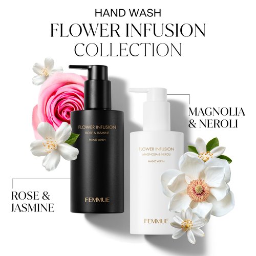 FEMMUE Flower Infusion Hand Wash - Rose & Jasmine (7.76 fl oz) | Gentle Liquid Cleanser | Hydrating & Nourishing For Soft Skin | Korean Beauty Skincare
