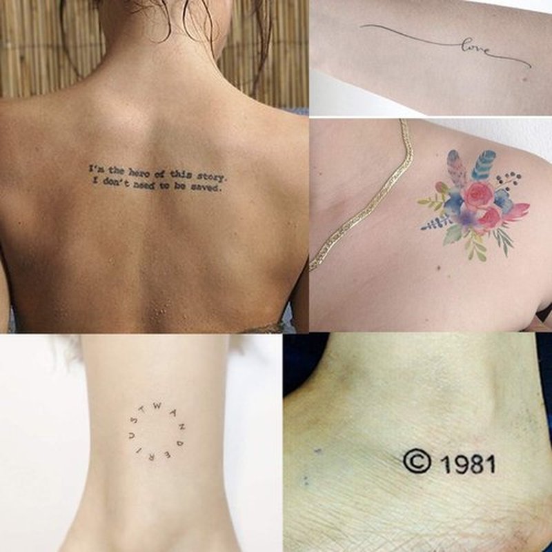 Everjoy Bohemian-inspired Realistic Temporary Tattoos for Women and Men - Waterproof, Long-lasting, and Meaningful Tattoo Designs including Butterfly, Moon, Sun, Love, Letters and Words
