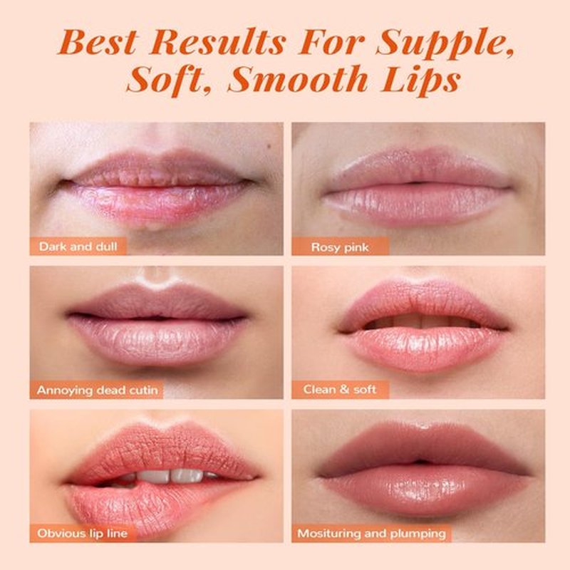ANAI RUI Lip Scrub & Mask Set, Lip Scrubber Exfoliator, Lip Sugar Scrub, Lip Sleeping Mask, Moisturizering for Dry, Chapped, Dark Lips, Overnight Lip Mask, Peach