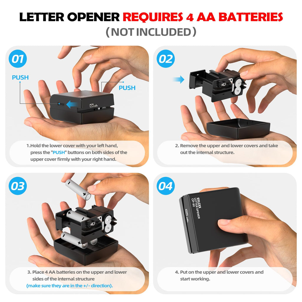 Battery Operated Electric Letter Opener - Letter Openers Envelope Slitter, Envelope Opener, Mail Opener, Universal Envelope Efficient Letter Opener Tool for Office, Home (Mint Green)
