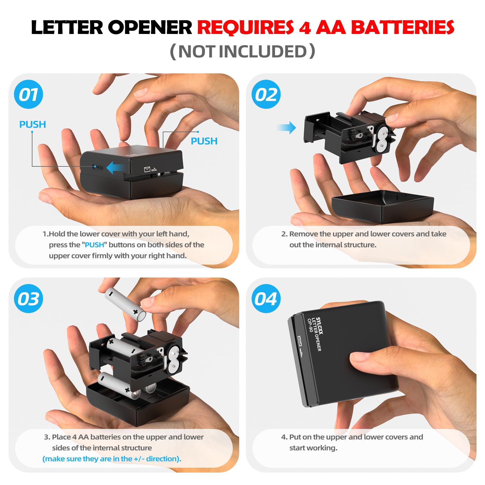 Battery Operated Electric Letter Opener - Letter Openers Envelope Slitter, Envelope Opener, Mail Opener, Universal Envelope Efficient Letter Opener Tool for Office, Home (Mint Green)