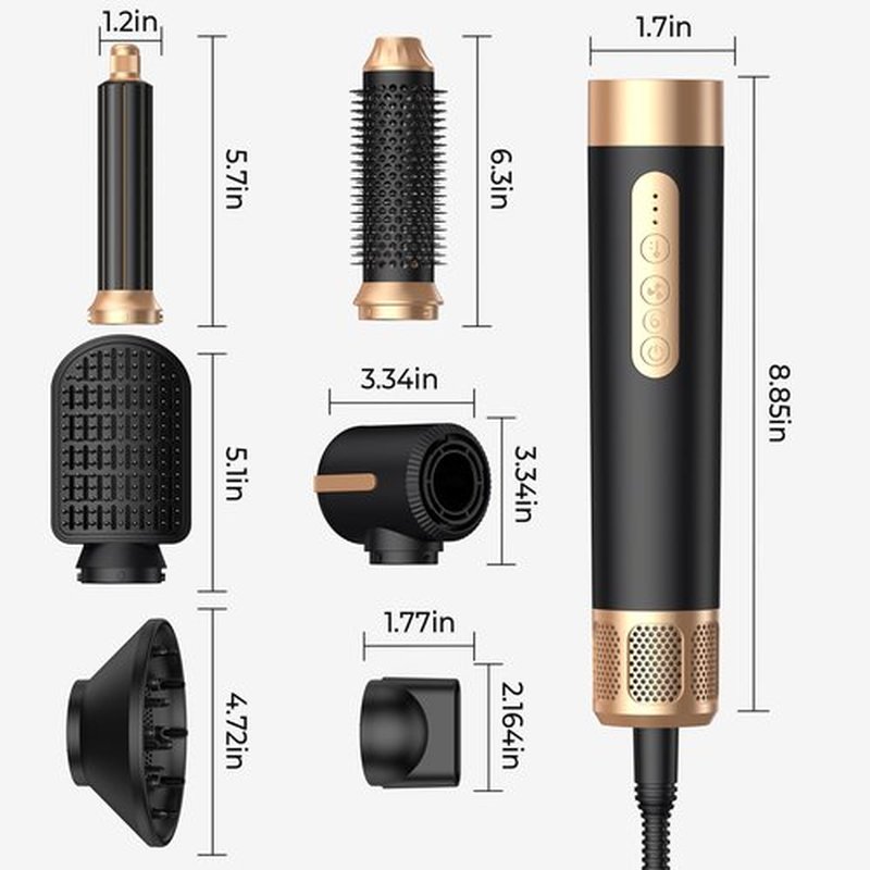 Blow Dryer Brush 7 in One, Negative Ion Hair Set Upgrade Hot Air Styler Wrap Curler, Curling Iron Styling Tools As A Gift for Straight/Curl/Drying/Smoothing