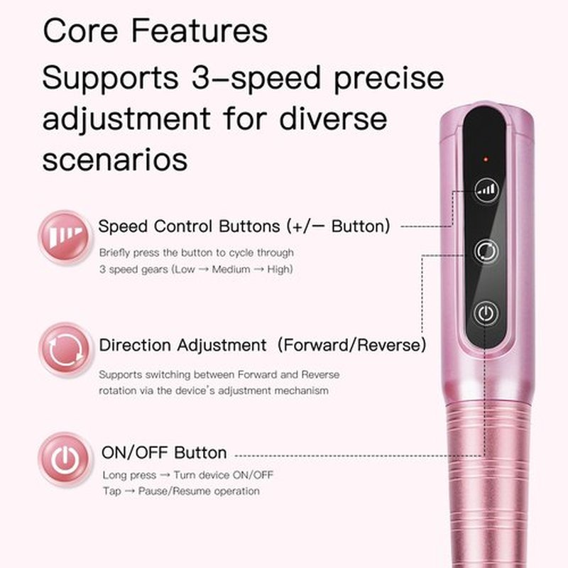 Quilive Cordless Nail Drill Kit Professional for Acrylic Gel Dip Powder Nails Portable Nail Drill Pedicure Manicure Tool Rechargeable Lightweight(Carmine)