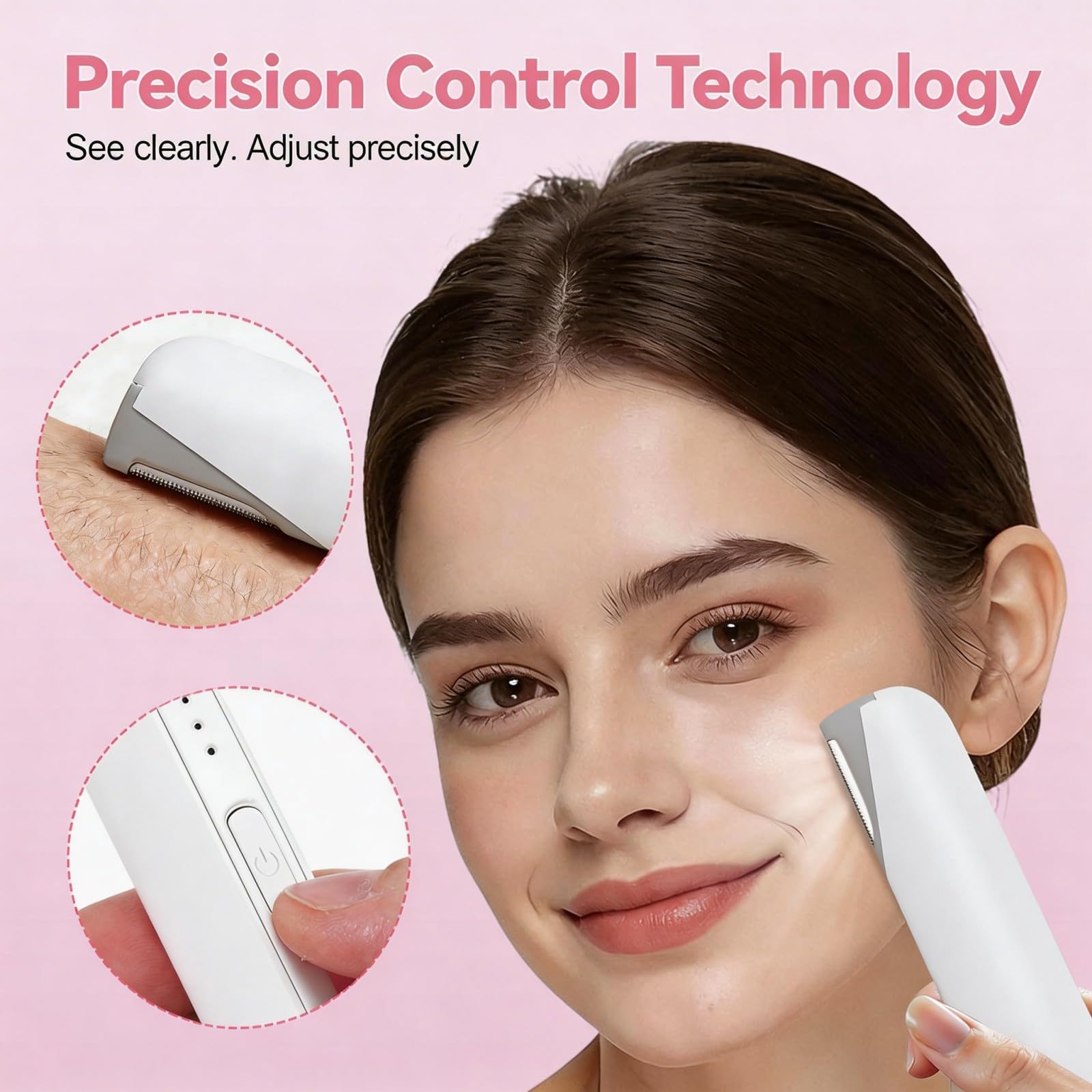 Sonic Dermaplane Razor for Women Face, Painless Facial Hair Removal & Exfoliation Tool with Magnetic Hanging Design, 10 Upgraded Micro-Mesh Blades, Removes Peach Fuzz, Gift for Her (white)