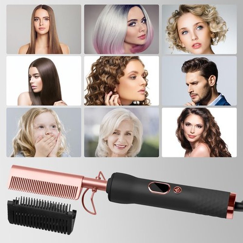 Hot Comb for Wigs Human Hair,Curling Iron with 12 Temp Settings Heating Up to 450°F,Pressing Combs 110-240V Straightening Comb for Curl/Straight