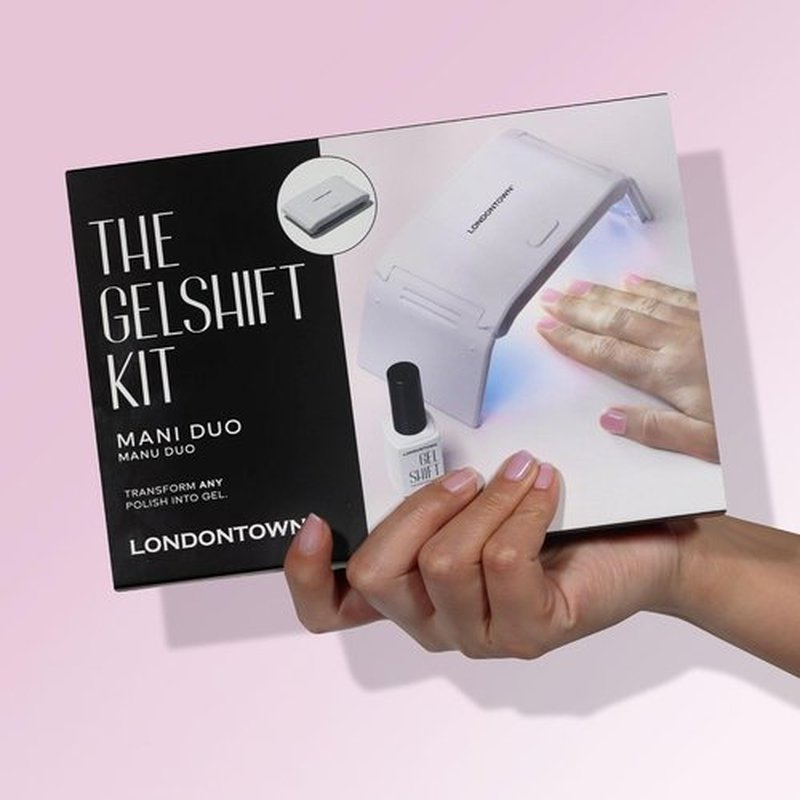 LONDONTOWN GelShift Top Coat - Transformative UV Gel for Quick Curing | Includes Foldable UV Lamp