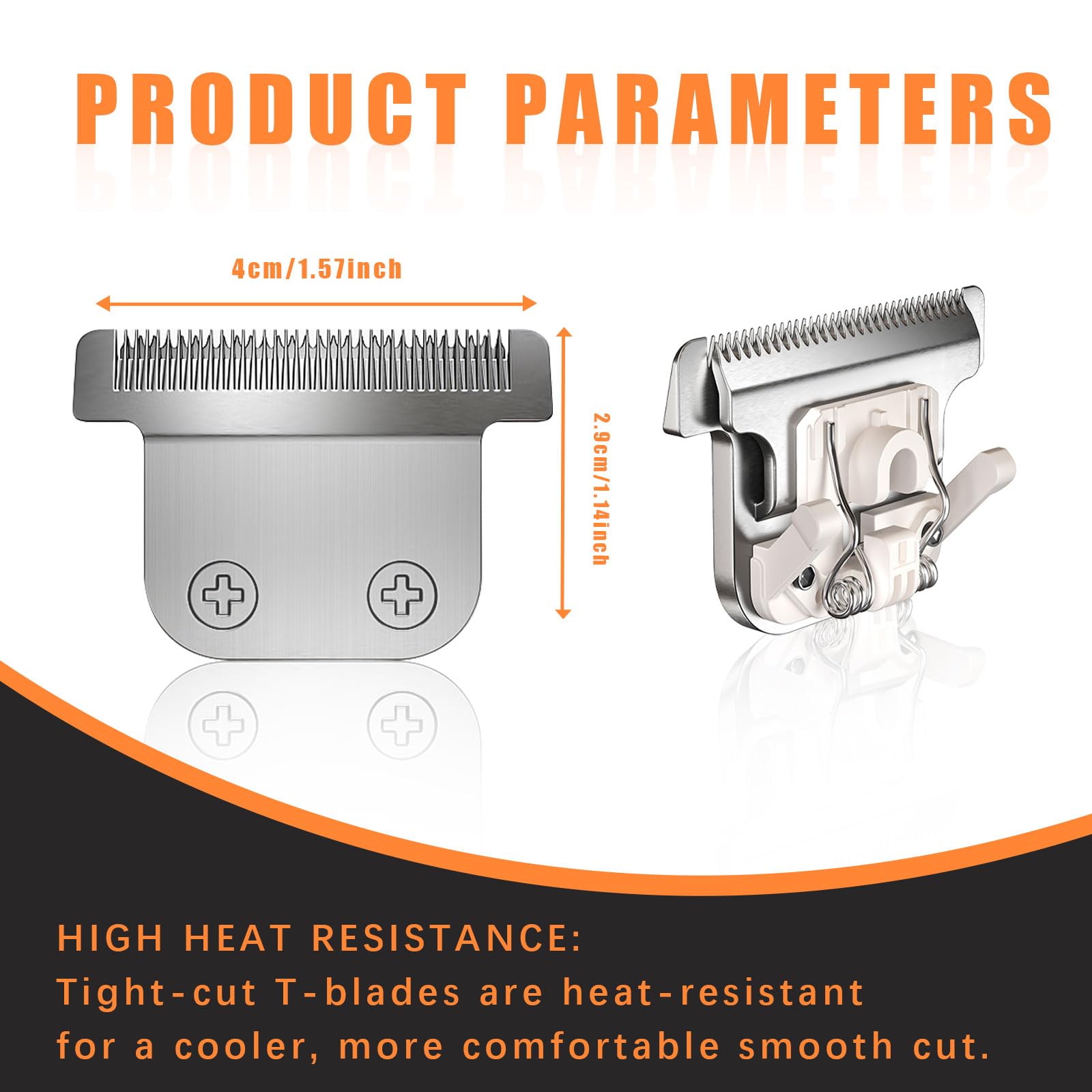 3 Pack T-Blade Detachable 40mm Replacement blades Compatible with Wahl Trimmers 9864/9864SS/9686/9818A/9854L/9876L/9854 etc，Made of Stainless Steel Blades