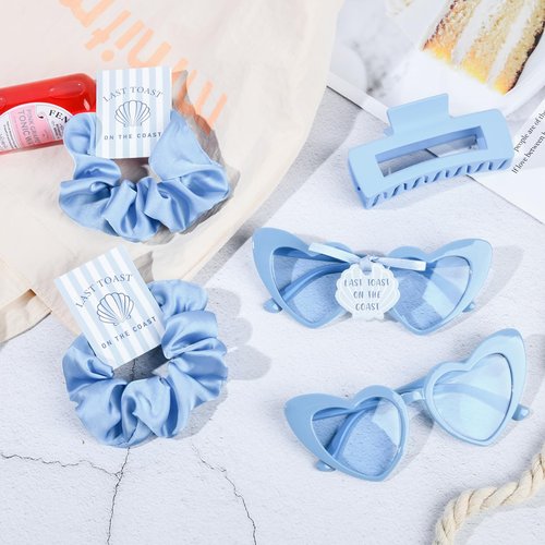 DEEKA 24 Pcs Last Toast On The Coast Bachelorette Party Favors Decorations Bridesmaid Proposal Gifts Heart Sunglasses Claw Clips Satin Scrunchies Accessories Set Bridal Party Wedding Gifts