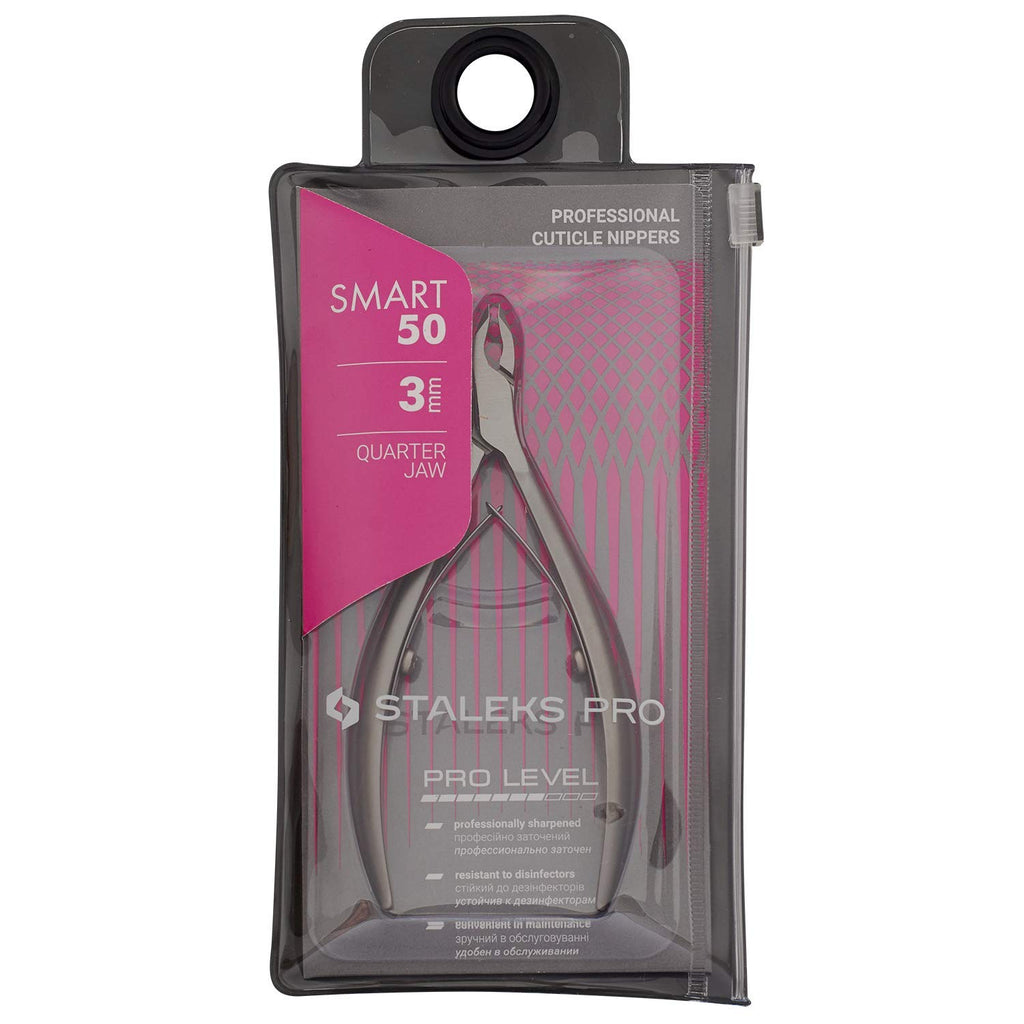 STALEKS PRO Smart 50 3mm Professional Cuticle Nippers – Stainless Steel Skin Nippers for Manicure & Pedicure