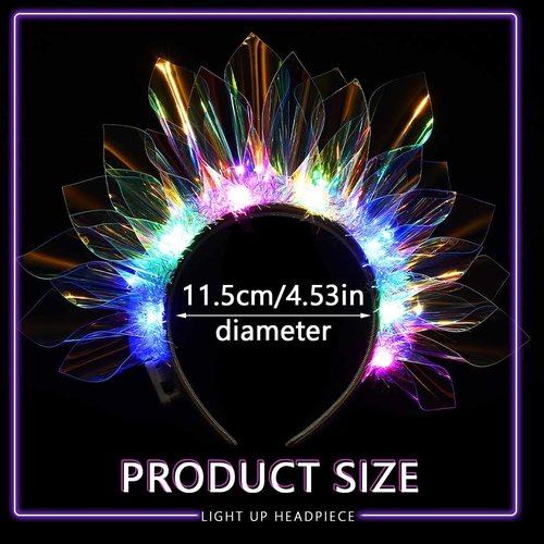 EARENT Light Up Headbands Rave Outfits Neon Headband for Women