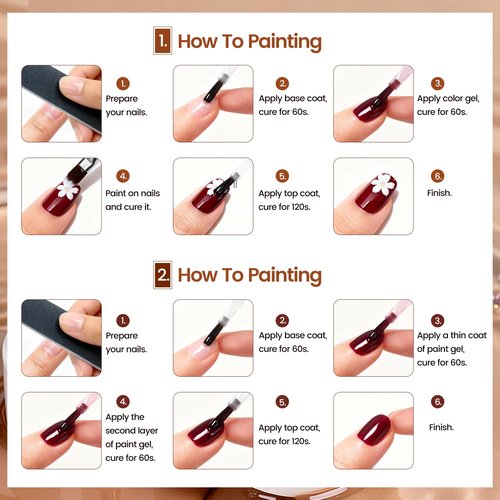 JODSONE 32 Colors Solid Paint Nail Art Gel Polish Set painting Drawing Gel Nail Polish for DIY Nails Art Design