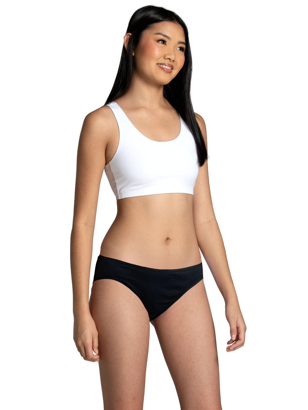 Fruit of the Loom Women's Eversoft Cotton Bikini Underwear, Tag Free & Breathable, Stretch, Black, 8 (Pack of 12)