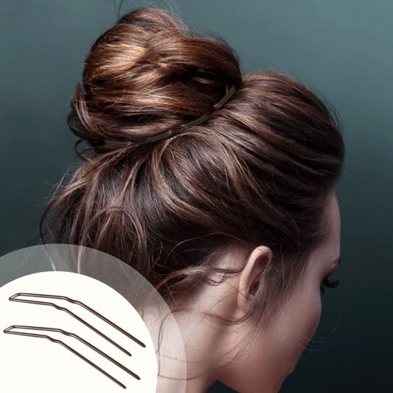 MTLEE 24 Pcs U Shaped Hair Pins, Ballet Bobby Pins for Updo with Storage Box, Metal U Bun Hair Forks for Women Girls, Thick Thin Long Curly Hair(Brown, 2.5 Inch, 3 Inch)