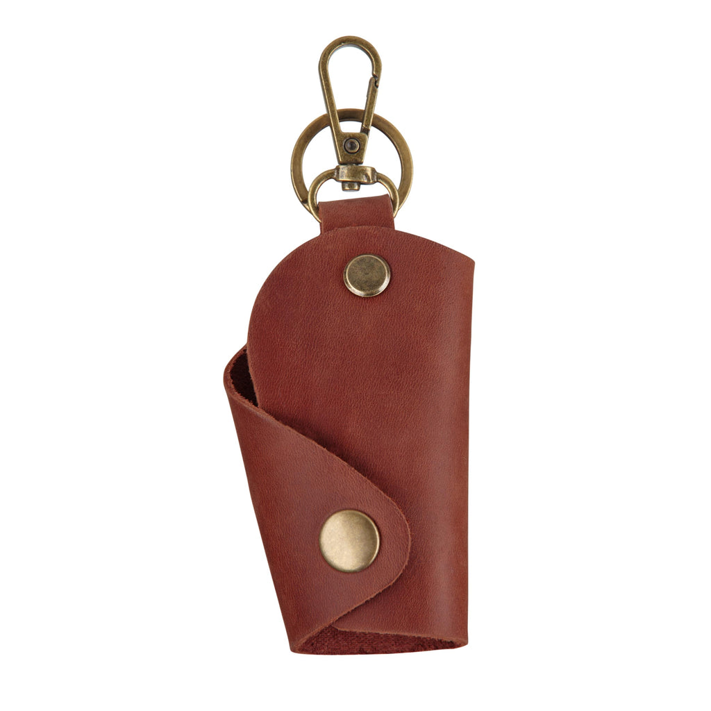 MAKYN Leather Wrap Keychain, Key Holder Pouch Keychain, Car Key Holder, Motorcycle Key Holder Organizer, Key Holder with Keyring (Cognac)