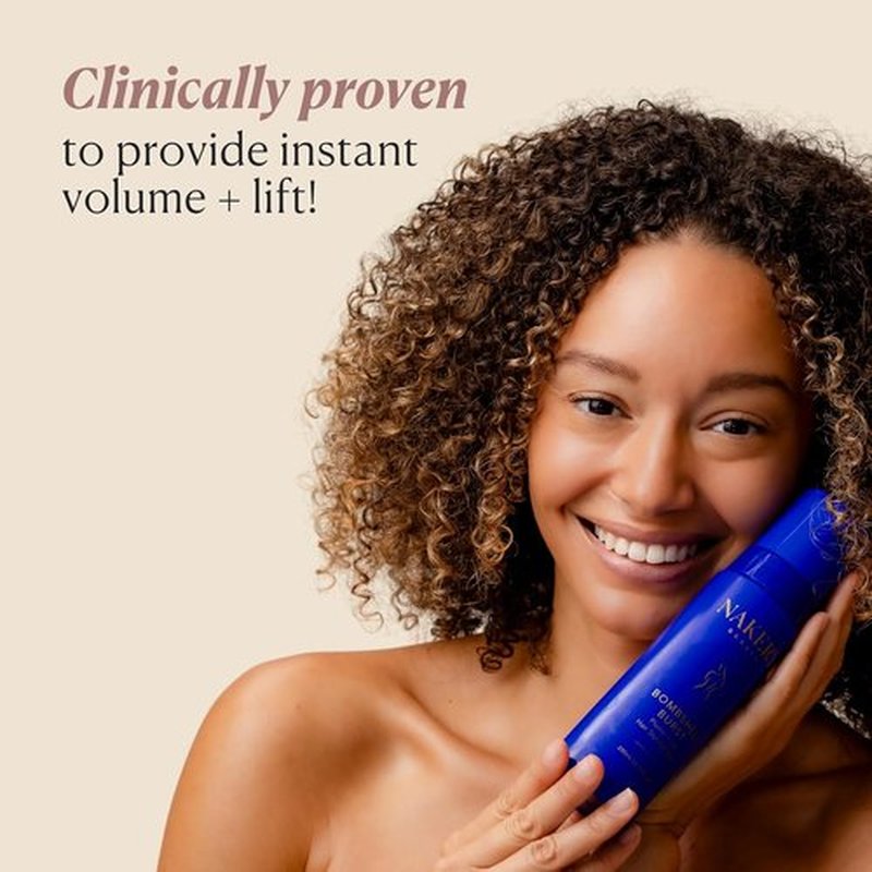 Nakery Bombshell Burst Hair Foam - Volumizing Mousse for Curly & Straight Hair | Lightweight, Biotin & Keratin Formula