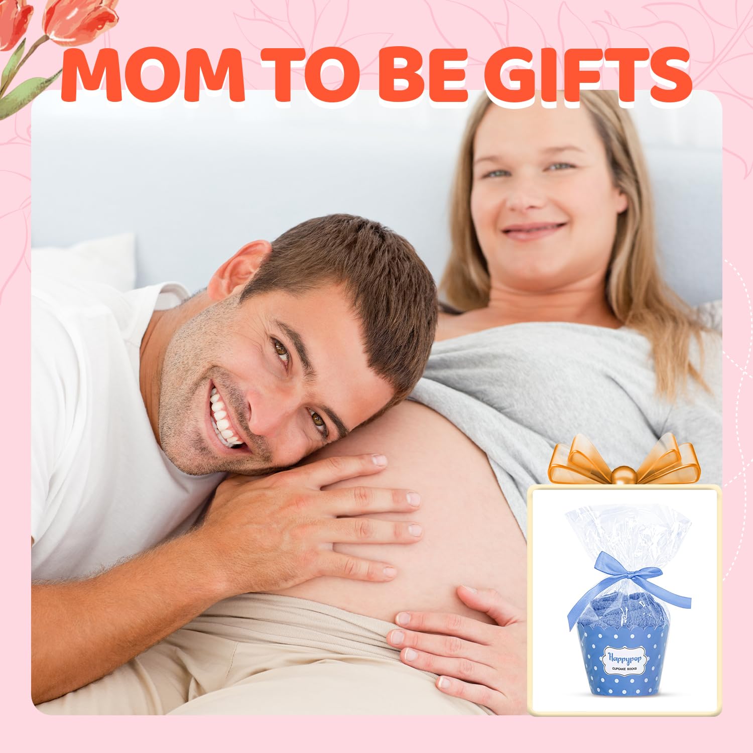 HAPPYPOP New Mom Gifts for Women - Pregnancy Socks for Pregnant Wife, Mother's Day Gifts for First Time Moms, Labor Delivery Gift