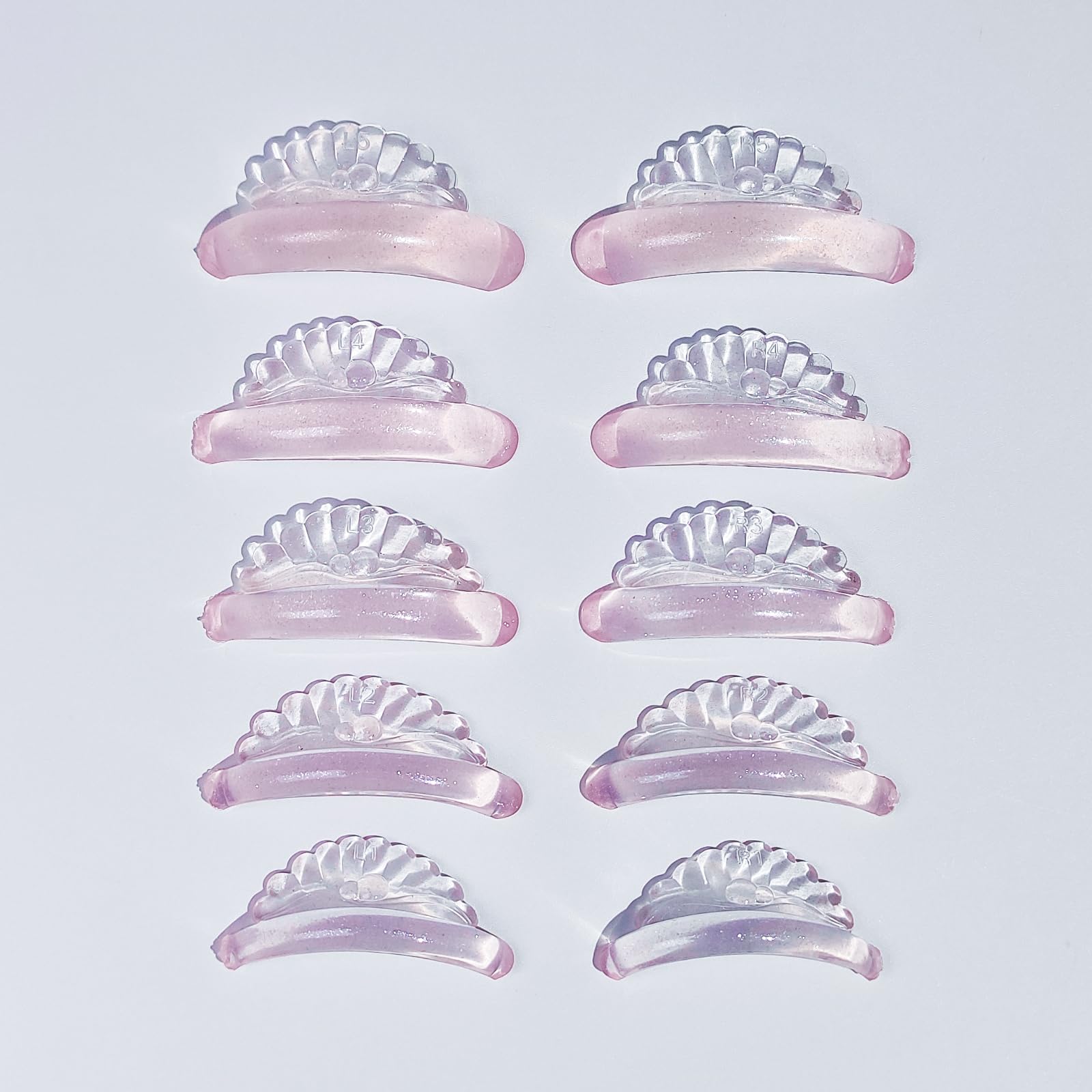 Libeauty Lash Lift Pads 10 Pcs/5 Sizes New Shell Shape Lash Lift Rods Reusable Silicon Lash Lift Shields DIY Use at Home or Salon Eyelash Lift Tools