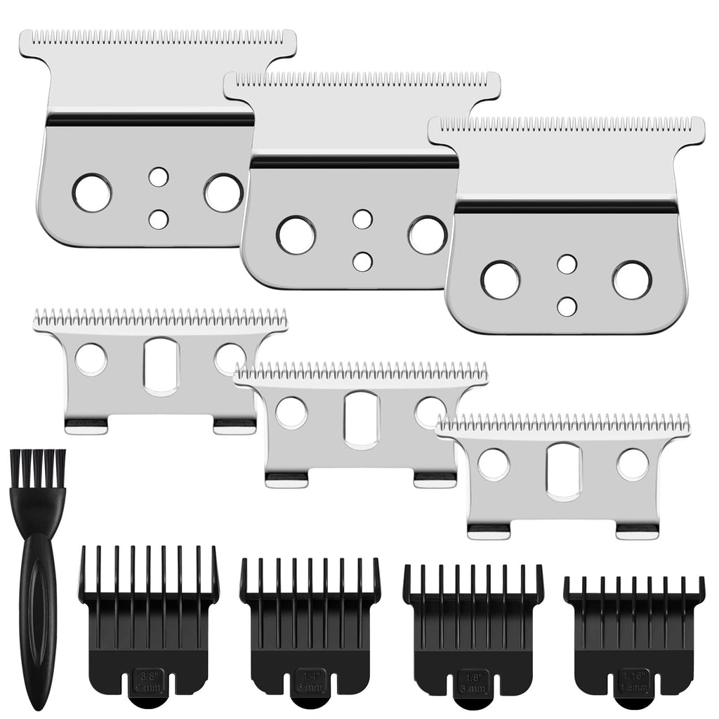 3 Pack T Blade fits for Andis T Outliners Trimmer, Andis GTX Trimmer, Replacement Blade Compatible with Andis #04710 and Andis #04521 (sliver Steel T Blade + Carbon Steel Blade)