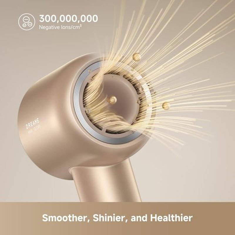 Dreame Glory Mix High-Speed Hair Dryer - Dual Voltage, 3 Nozzles, Perfume Infusion, Gold Finish