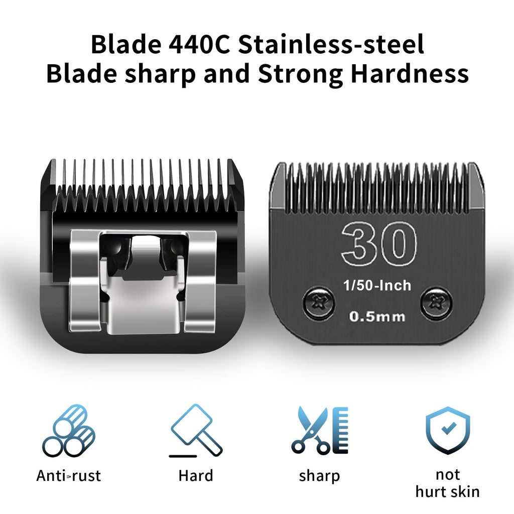 DODAER Detachable Stainless Steel Pet Blades Compatible with Andis & Oster A5 Grooming