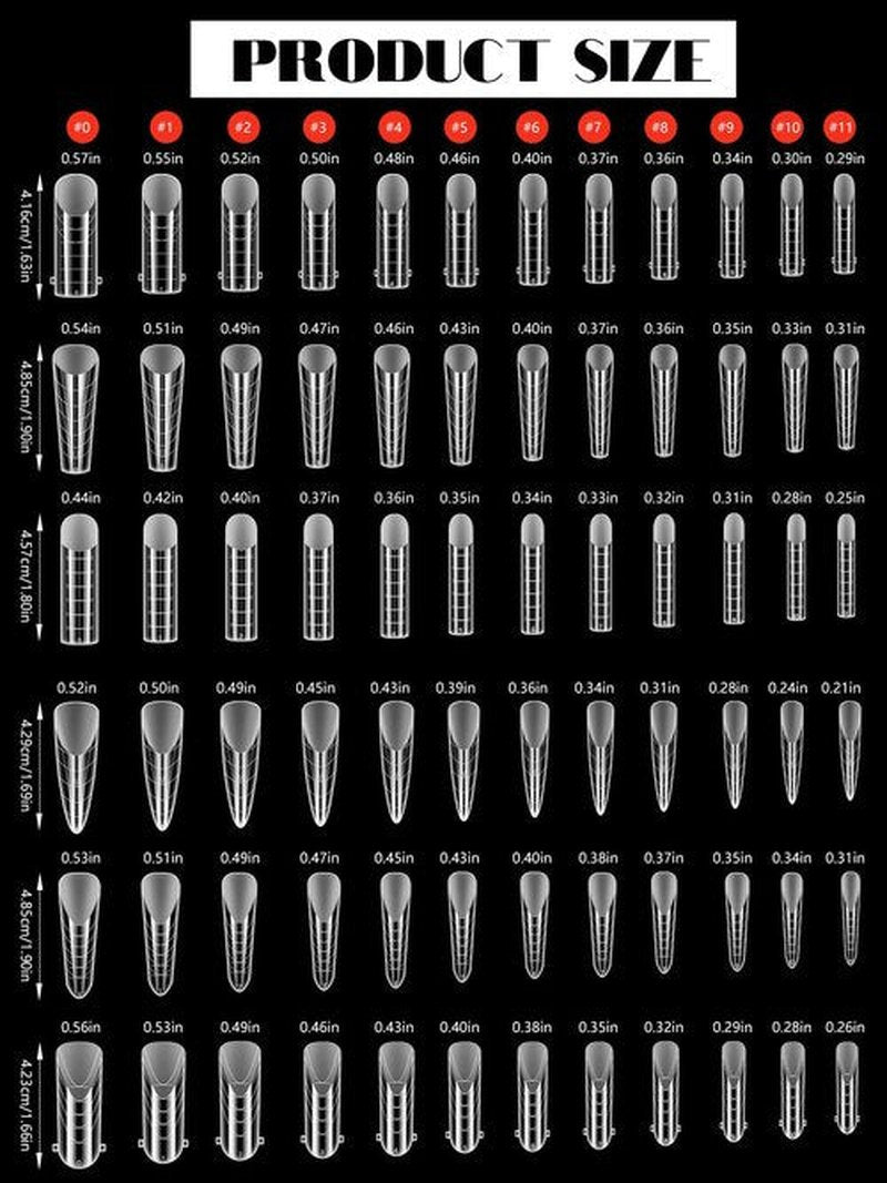 EBANKU Dual Forms for Poly Nail Gel 288PCS Dual Nail Forms Molds Stiletto Coffin Ballerina Acrylic Nail Tips 12 Shapes for Builder Gel Manicure Nail Art Design Salon DIY at Home