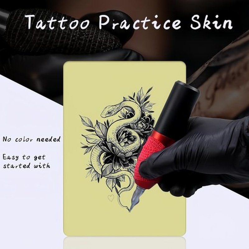 3mm Tattoo Practice Skin, 12x8 inch Double-Sided Thickened Blank Eyebrow Tattoo Fake Skin, Blank practice skin is ideal for beginners and tattoo artists