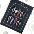 100% 5D Handmade Press on Nails with Heart Charms Long Stiletto Nails Press ons- Balck False Nails Ombre Red Press on Nails Halloween Fake Nails for Women Girls Daily Wear DIY Manicure Size M