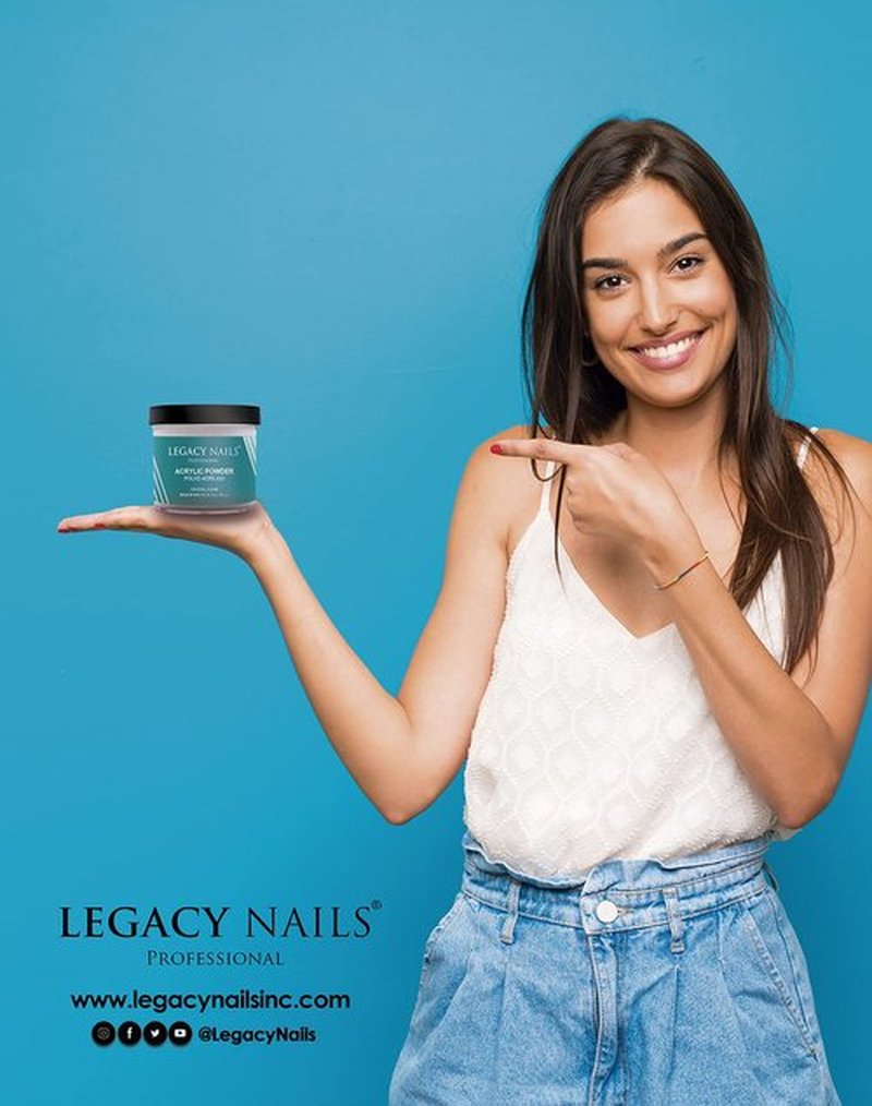 Legacy Nails Professional CLEAR ACRYLIC POWDER - 241g / 8oz. - High-Quality, Fast-Drying Formula for Nail Extensions, Sculpting & Overlays, Salon-Grade, Long-Lasting Finish