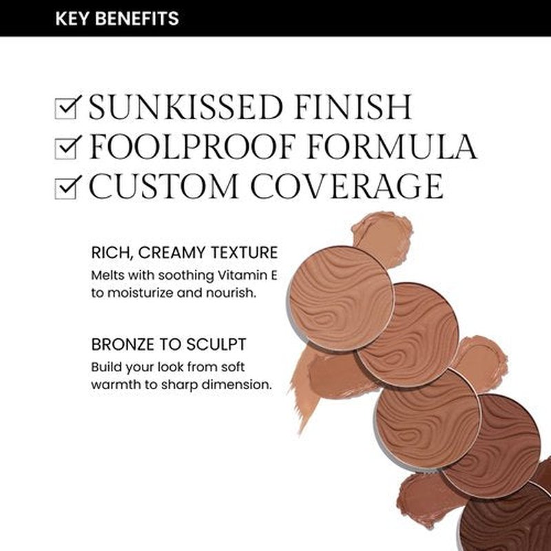 OFIR Geo Sculpt Blendable Cream Bronzer | Buildable Radiant Finish with Vitamin E | Vegan & Cruelty Free Makeup Bronzer | Sun Kissed Glow Compact For Sculpting Cheekbones | Clay - Soft Tan, 0.24 oz