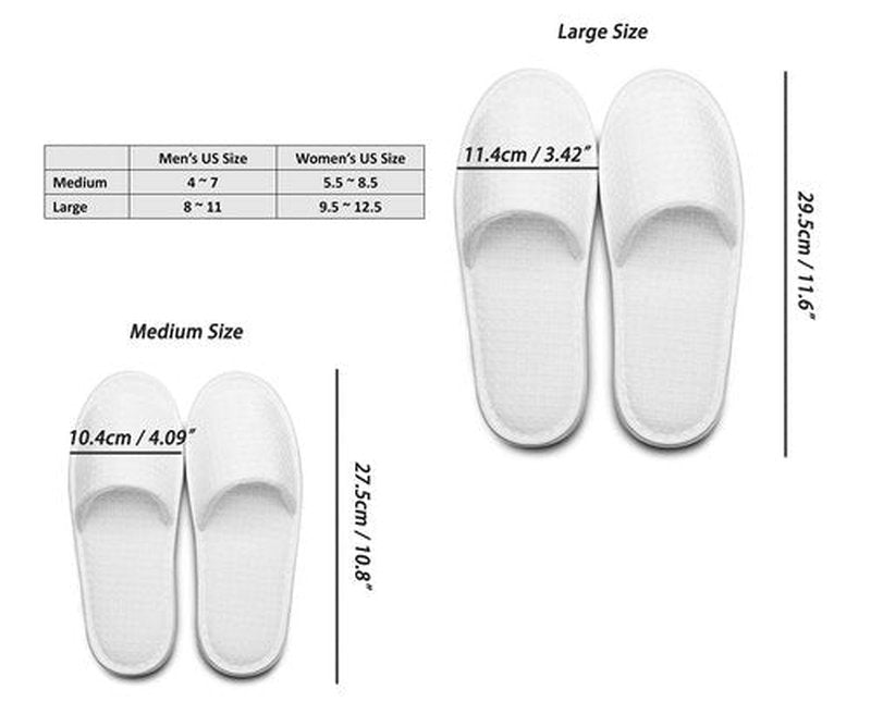 AhfuLife 5 Pairs of Waffle Spa Slippers, Open Toe White Slippers - Fit Most Men and Women for Spa, Party Guest, Hotel and Travel