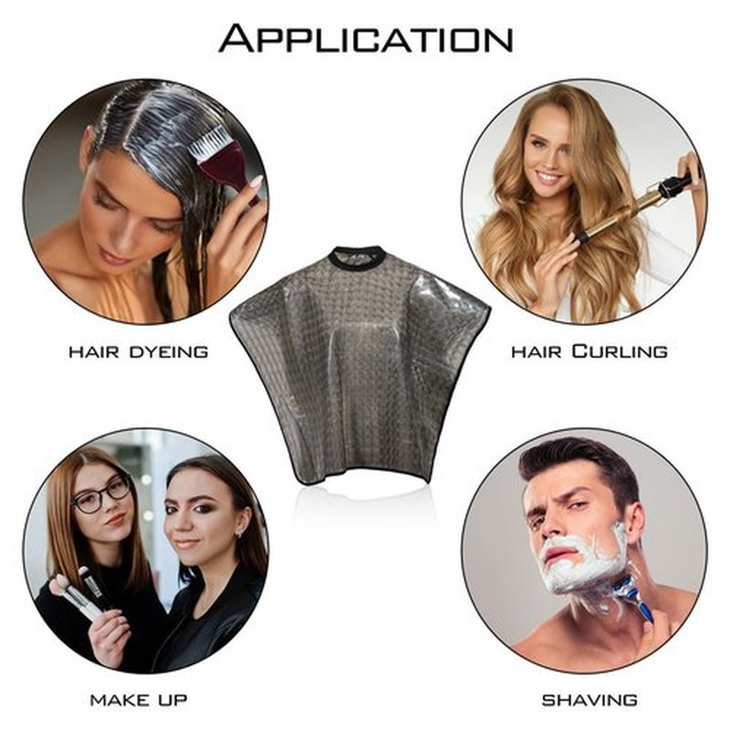 JenPen 3 Pcs Shampoo Cape Hair Color Cape for Salons Clients Makeup Hair Dye, 3 Colors(Black,Gray,Purple,Classic)
