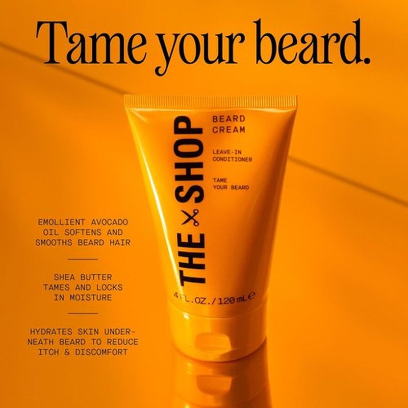 LeBron James Men's Conditioning Beard Cream - Hydrating Leave-In Moisturizer with Avocado Oil & Shea Butter, 4 Fl Oz