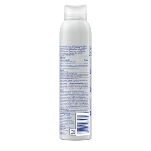 Neutrogena Sport Active Defense SPF 70 Sunscreen Spray, Sweat & Water Resistant Spray Sunscreen with Broad Spectrum Protection for Sunburn Prevention, Oxybenzone-Free, Twin Pack, 2 x 5 oz
