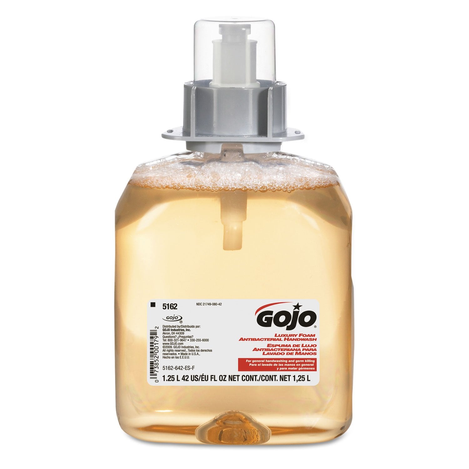 GOJO 5162-03 X Luxury Foam Antibacterial Soap Refill, 1250 mL Refill for GOJO® FMX-12™ Dispenser