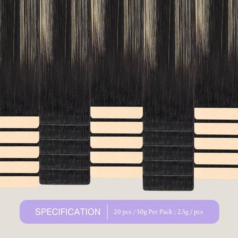 DOORES Genius Tape in Hair Extensions Real Human Hair, Balayage Natural Black to Light Blonde 18 Inch 50g 20pcs, Seamless Invisible Edge Hand Tied Tape in Extensions Long Straight