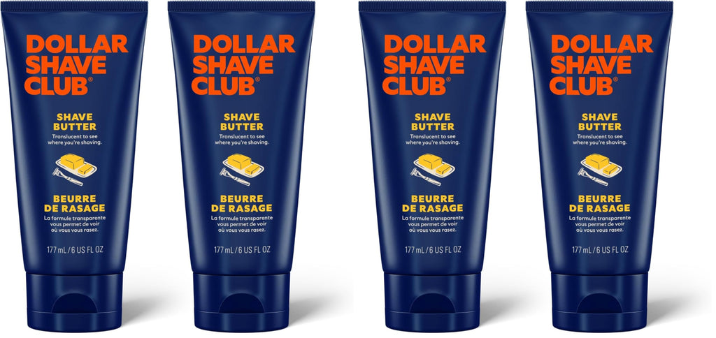 Dollar Shave Club | Shave Butter 6 ounce | Translucent Shaving Cream for Sensitive Skin,(Pack of 4)