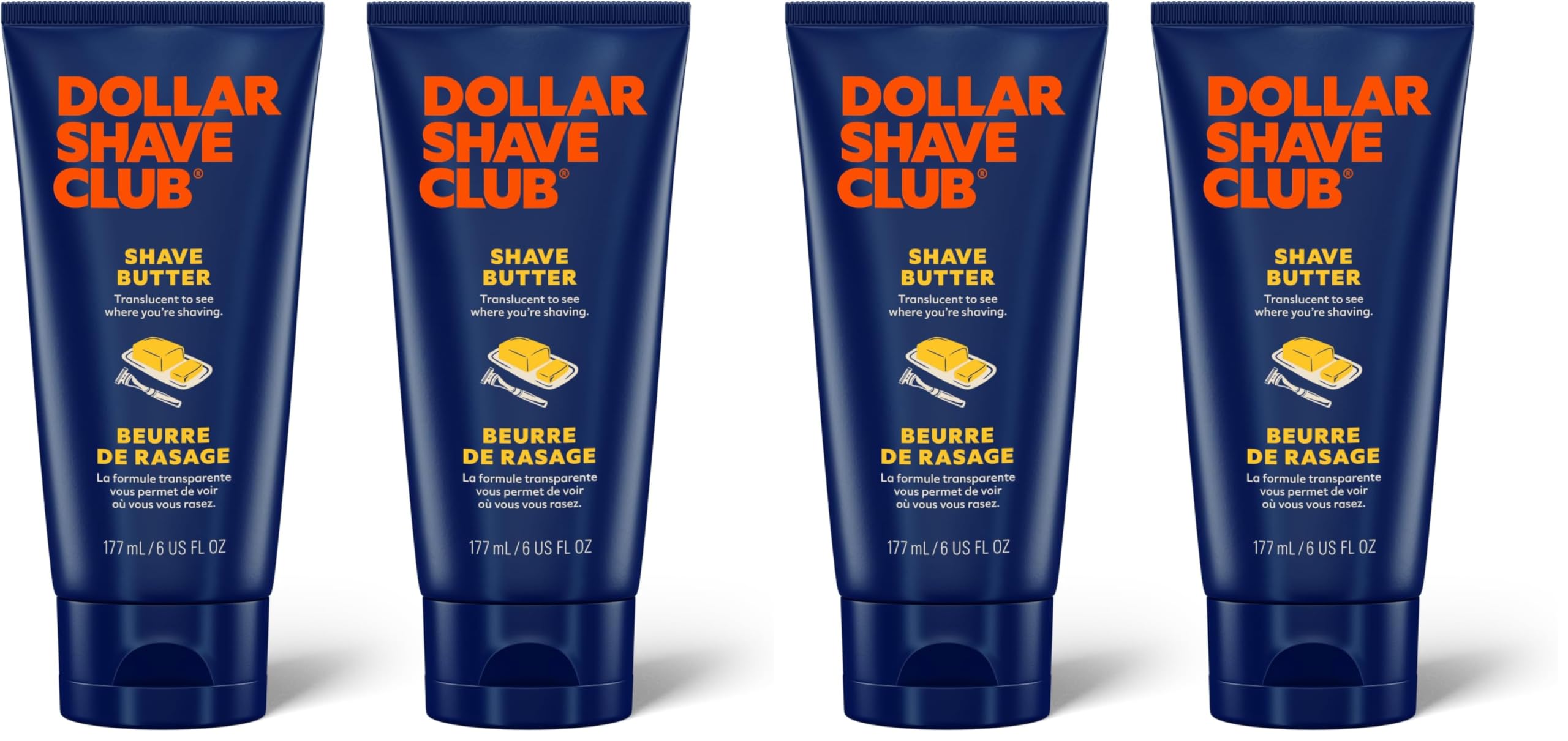 Dollar Shave Club | Shave Butter 6 ounce | Translucent Shaving Cream for Sensitive Skin,(Pack of 4)