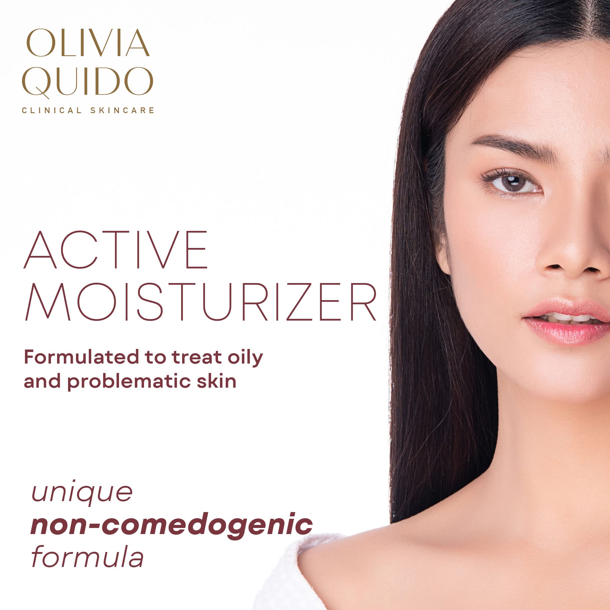 OLIVIA QUIDO Clinical Skincare Active Moisturizer 1.7oz, Facial Skin Care Product for Women and Men, Personal Care Product and Facial Moisturizer for Oily Skin, Dry Skin, and All Other Skin Types