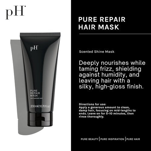 pH PURE HAIR Repair Hair Mask - Revitalizing Treatment for Damaged Hair - Strengthens & Moisturizes - 6.7 Oz