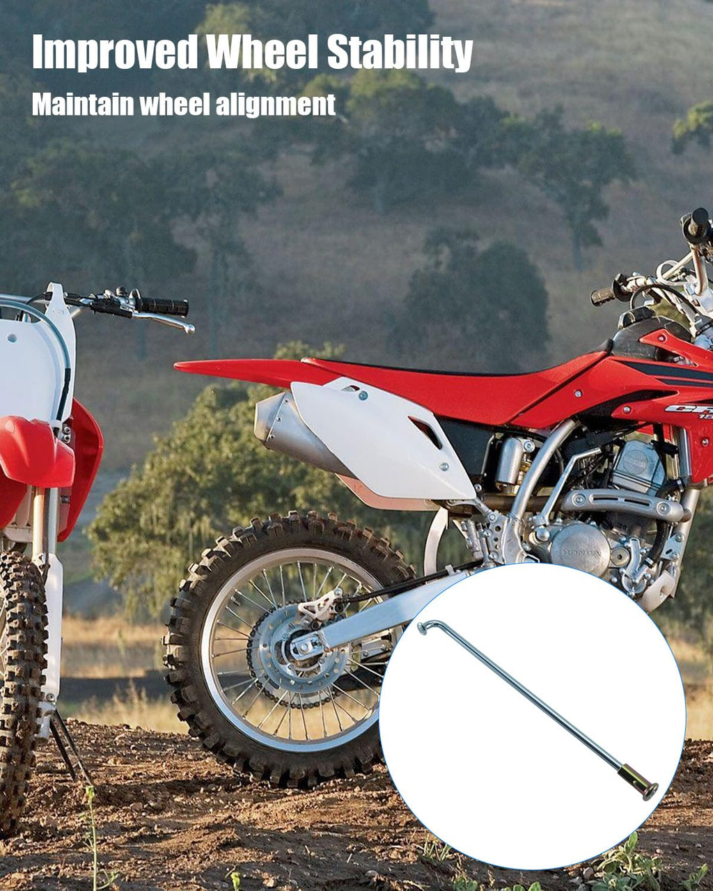 Rear Wheel Spokes Fit for Honda CRF100F 2004-2013 XR100R 1985-2003 XL100 1979-1980 XR100 1981-1984 Replace 97488-42136-K0 97338-42137-K0, 36Pcs