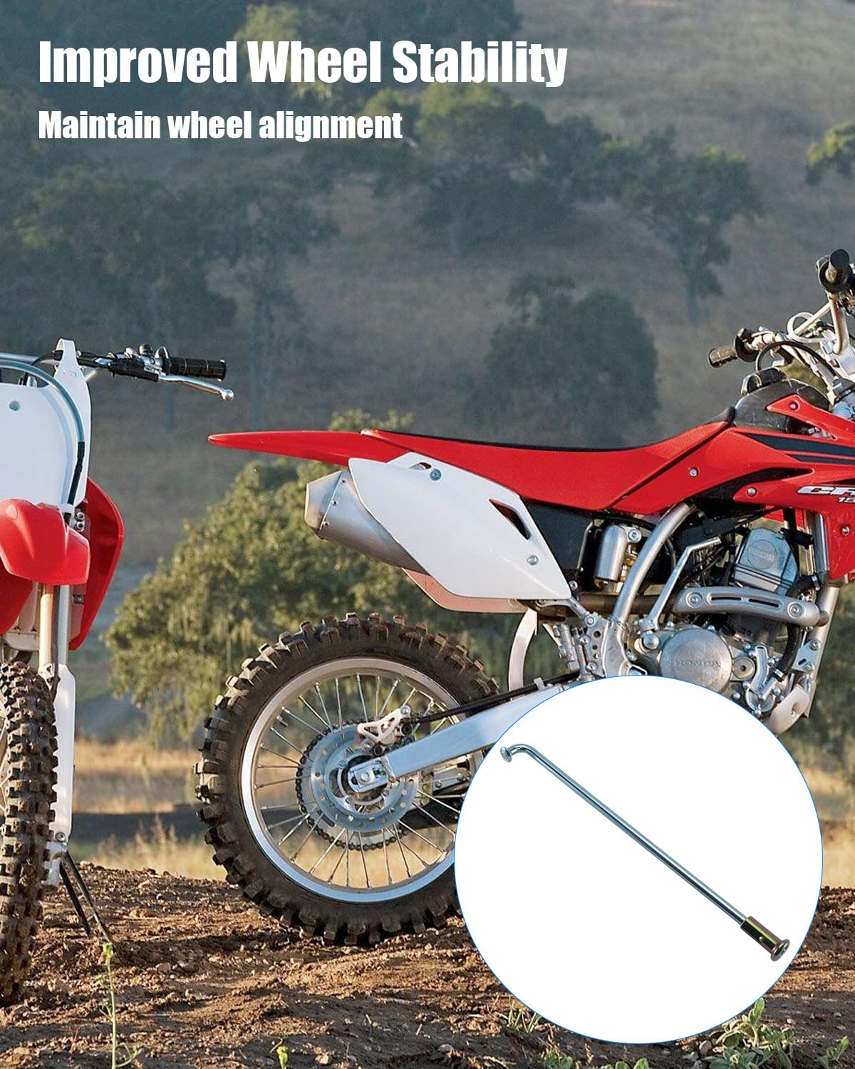 Rear Wheel Spokes Fit for Honda CRF100F 2004-2013 XR100R 1985-2003 XL100 1979-1980 XR100 1981-1984 Replace 97488-42136-K0 97338-42137-K0, 36Pcs