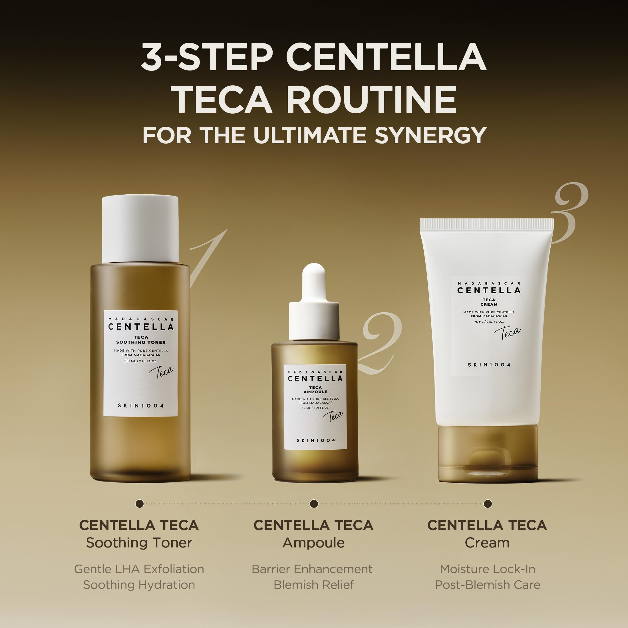 SKIN1004 Madagascar Centella TECA Ampoule, Korean Face Serum for Oil Balance & Moisture Barrier Support with TECA & PDRN, Hydrating Serum for Skin Firmness, Korean Skin Care, 1.69 fl oz / 50 ml