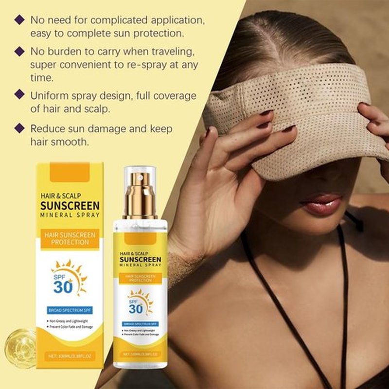 Skiennix Hair And Scalp Sunscreen Spray SPF 30 - Prevents Fading & Sunburn | UV Defense, 1 Pc