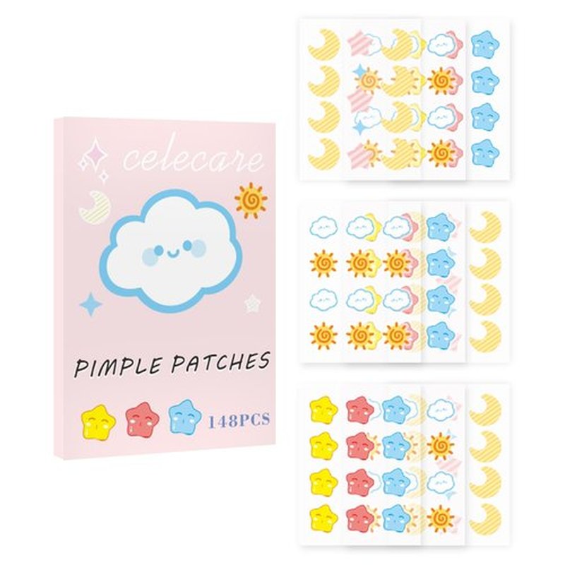 CELECARE Pimple Patches,Pimple Patches for Face,Hydrocolloid Acne Patches, Pimple Patch Cute, Salicylic Acid &Tea Tree Oil,8 Unique Acne Patch Designs,148 Count