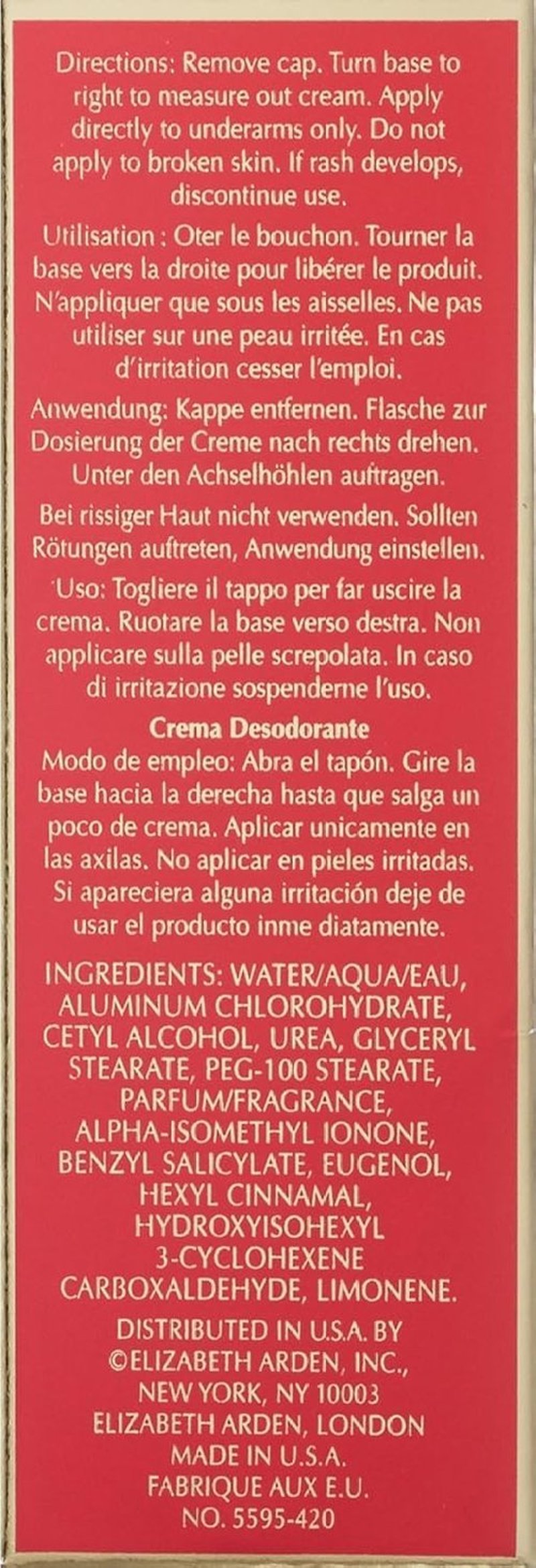 Elizabeth Arden Red Door Deodorant Cream - Long-Lasting Freshness | 1.5 oz
