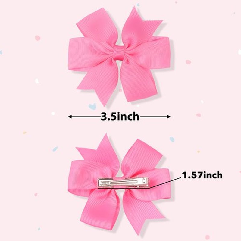CÉLLOT 80 Pcs 3.5 Inch Boutique Grosgrain Ribbon Pinwheel Hair Bows Alligator Clips For Girls Toddlers Accessories Teens Gifts In Pairs