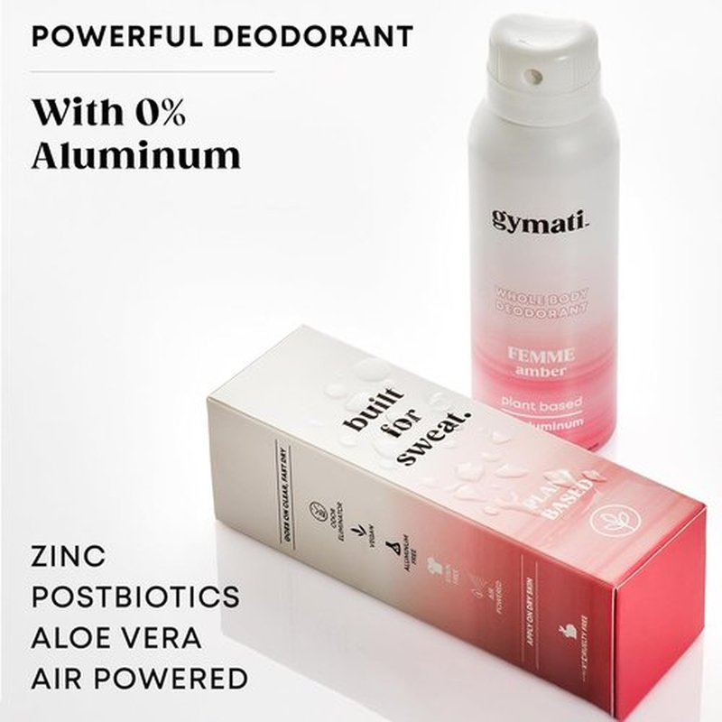 Gymati Natural Deodorant Body Spray - Aluminum-Free, Plant-Based Formula with Aloe & Zinc for Long-Lasting Odor Protection