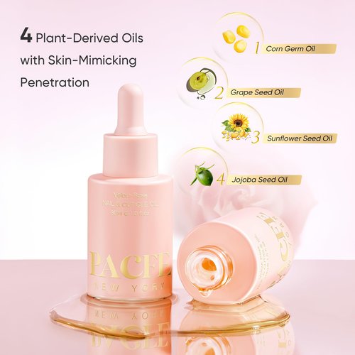 Cuticle Oil for Dry Cuticles – Pacfe Velour Rosa Nail & Cuticle Oil with Jojoba Oil, Squalane & Vitamin E, Rose Scented Care for Brittle Nails, 30ml Large Size