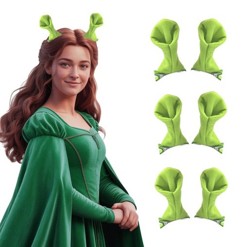 Sheliky Green Ears Headband Plush Monster Headbands Women Teens Halloween Dress Up Christmas Theme Party Costume Accessories (10)