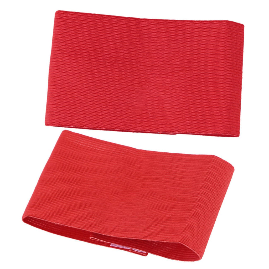 Ciieeo 2Pcs Adjustable Soccer Captain Armband - Bright Red Nylon Band for Football Rugby Basketball - Suitable for All Ages Perfect for Training and Matches